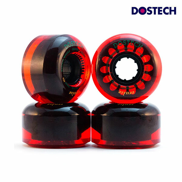 【DOSTECH】CRUISE 80A -clear red-サイズ:54mm ドスティック ウィール クルーズ パーツ スケートボード スケボー SKATEBOARD