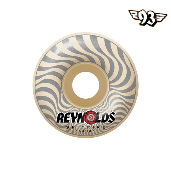 商品詳細 【SPITFIRE｜FORMULA FOUR Andrew Reynolds CLASSIC 93DU】 新開発されたFOURMULA FOURはより速く、よりスムース、よりグリップしやすく、パンクしにくいをコンセプトに作られたウィール。プロライダーの長期にわたるテストライドにも耐え抜く性能、現状最高峰のウィールとの呼び声も高い。 【CLASSIC SHAPE】 スケートボードのウィールにおいて最もスタンダードな形状。 接地面が細くスライドがしやすいうえ、最軽量のモデルとなるので、テクニカルなスタイルに向いています。 【93DURO】 あらゆる環境に対応する為誕生した、ストリートスケートに特化した柔らかいハードウィール。 走行時の衝撃や振動を吸収し、粗いアスファルトやラフな路面でも失速する事が無く、ハードウィールながらソフトウィールに近い走り心地が得られます。 グリップが強すぎるという事もなく、自身の意図する箇所でしっかりとスライドを入れる事が可能です。 サイズ：52mm 硬度：93DURO シェイプ：CLASSIC SHAPE 【SPITFIRE WHEELS｜Andrew Reynolds 93】 在庫に関して 当店販売商品は実店舗と在庫を共有しております。また、メーカーからのお取り寄せでのご用意となる商品もございます。お申し込み頂きました商品が、「販売終了/在庫完売」等でご用意ができない場合もございます。 その際はキャンセルのご連絡をさせて頂く事もございます。予めご了承ください。 画像に関して 掲載しております画像はサンプル画像となります。お手持ちのディスプレイや周辺機器の設定により実商品と色合い等に若干誤差が生じる場合がございます。