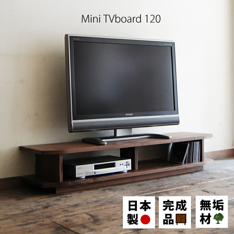 テレビ台 miniテレビボード120 ローボード TV台 TVボード AVラック 無垢 国産 日本製 ウォールナット チェリー オーク 木製 北欧 完成品 大川家具 送料無料 幅120センチ