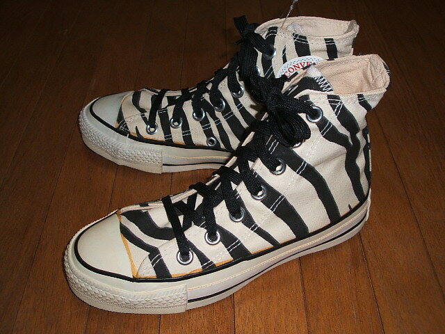 CONVERSE(コンバース) ALL STAR(オールスター) Hi(ハイ) Kids(キッズサイズ) Zebra(ゼブラ) MADE IN USA(アメリカ製) 1980年代 実物デッドストック