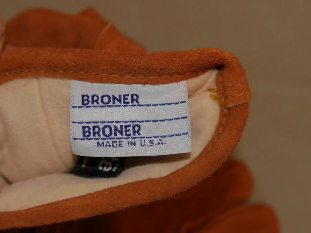 BRONER(ブロナー ブローナー) 1980年代 Steer Hide(ステアハイド 牛革) スウェードレザーグローブ(革手袋) Thinsulate(シンサレート) MADE IN USA(アメリカ製) 実物デッドストック