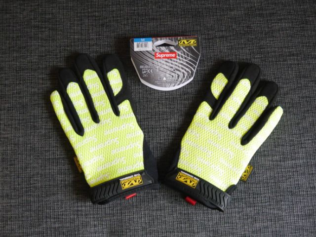 Supreme(シュプリーム)×Mechanix Wear(メカニックスウェア) Original Work Gloves Lime Green yellow(オリジナルワークグローブ 蛍光イエロー 手袋) 2017SS(2017年春夏モデル) Mサイズ【中古】