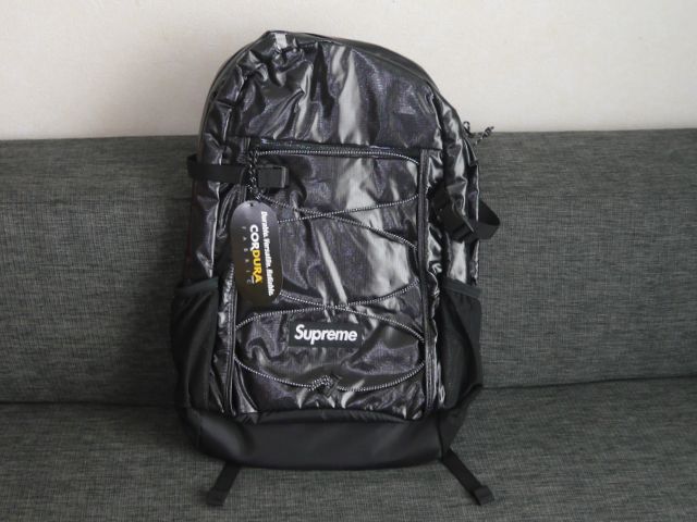 SUPREME(シュプリーム) Backpack 200D Cordura Ripstop Nylon Black(バックパック デイパック リュック 200Dコーデュラ リップストップナイロン 黒ブラック) 2017年秋冬モデル(2017AW) Box Logo(ボックスロゴ)【中古】