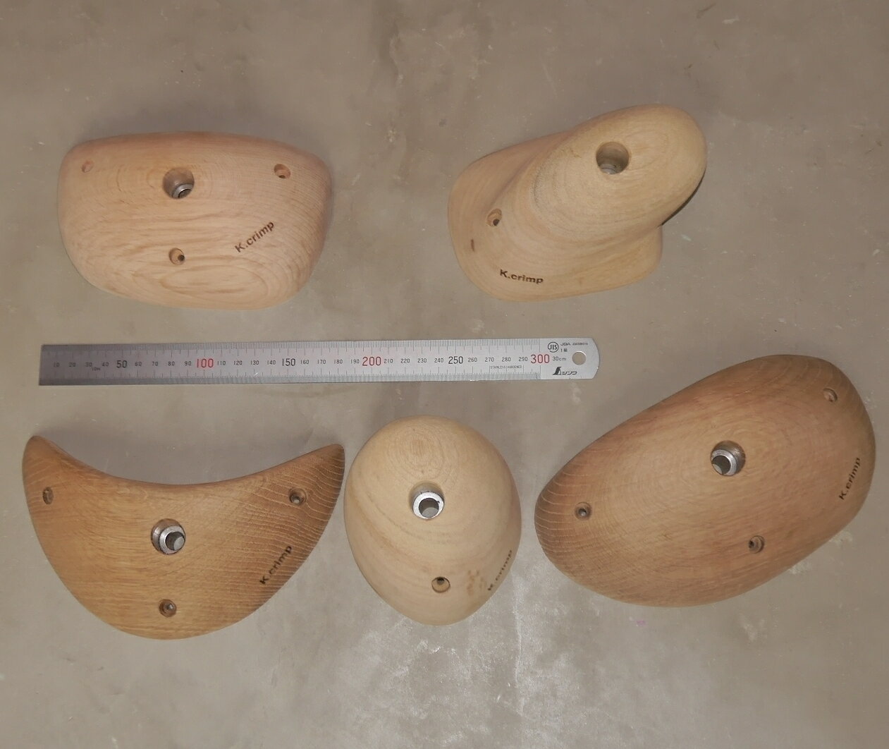K.crimp 木製ウッドホールド(天然木材製 M10 ボルトオンホールド) 新品 Lサイズ 5個セット MADE IN JAPAN(日本製) ボルダリング クライミング ウッドグリップ ガレージブランド