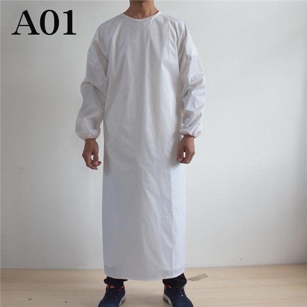 スモック エプロン 作業服 防水 仕事着 防油 割烹着 水回り作業 うわっぱり 上っ張り 長袖 汚れ防止 耐摩耗性 脱着簡単 男女兼用 作業用品