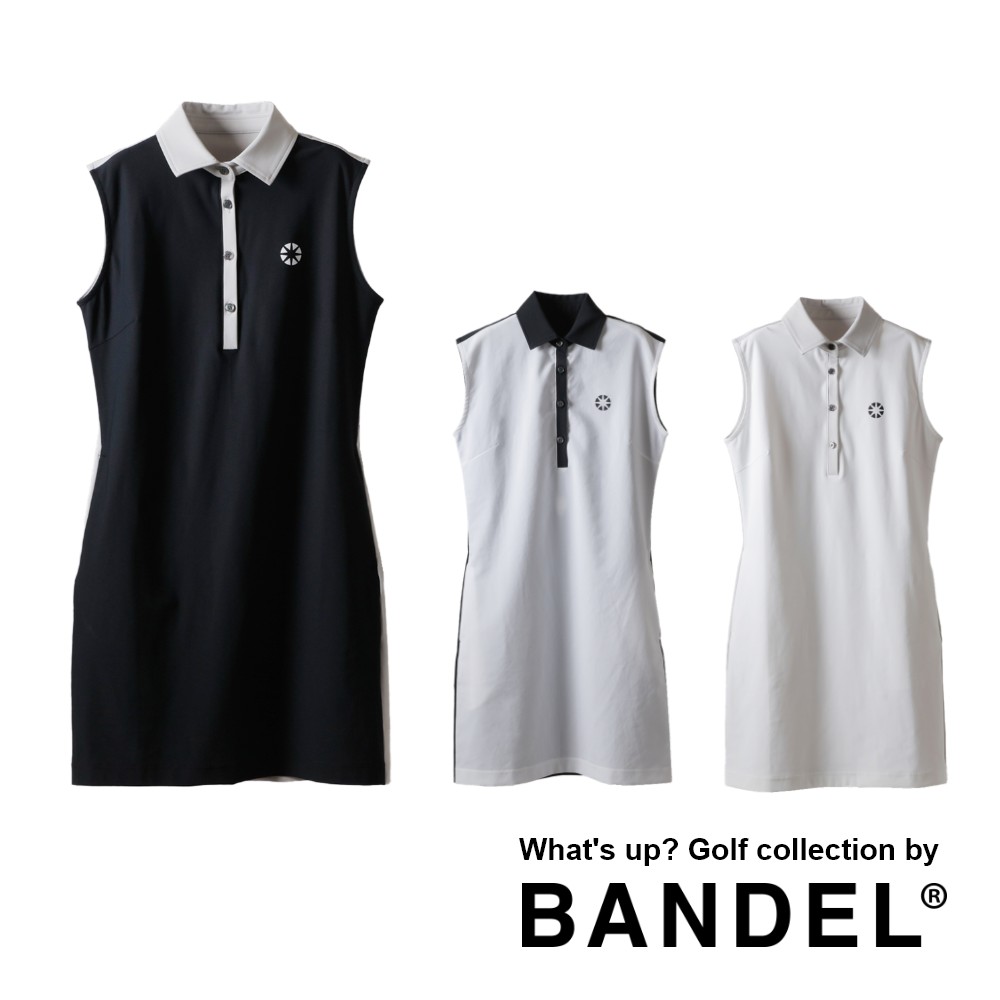 【レビュー特典】BANDEL バンデル ゴルフウェア バンデル ワンピース BASIC COMBINATION N/S POLO ONE-PIECE BGI-W3SCOPレディース 吸水 速乾 接触冷感 UVカット 防シワ加工 ロイカ 素材 バイカラー おしゃれ かわいい