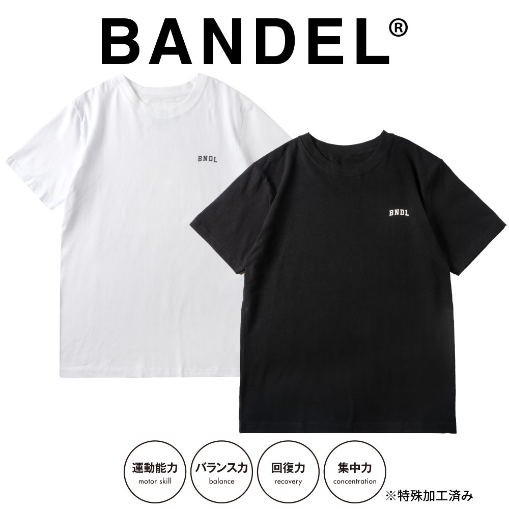 【1day最大13倍】【着後レビューでBANDELグッズ！】BANDEL Tシャツ BNDL Strech S/S Tee BAN-T032BLACK ブラック WHITE ホワイト 半袖 カットソー ティーシャツ 伸縮 吸水 プリントロゴ タグレスデザイン シンプル ワンポイント メンズ レディース