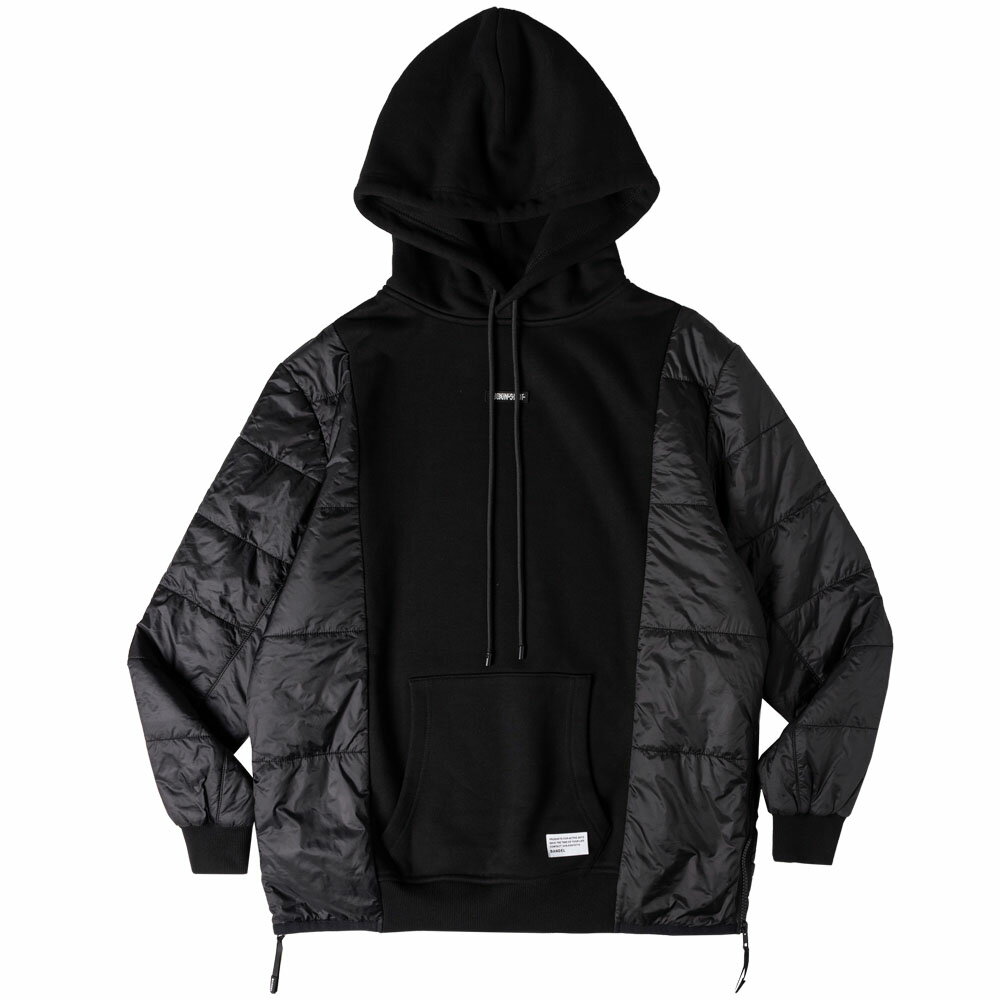 【着後レビューでBANDELグッズ！】BANDEL バンデル ジャケット フーディー PADDED SLEEVE HOODIE BG-PCHD001 BLACK ブラックプルオーバー トップス パーカー ゴルフ GOLF 長袖 シリコンワッペン メンズ 男性シンプル