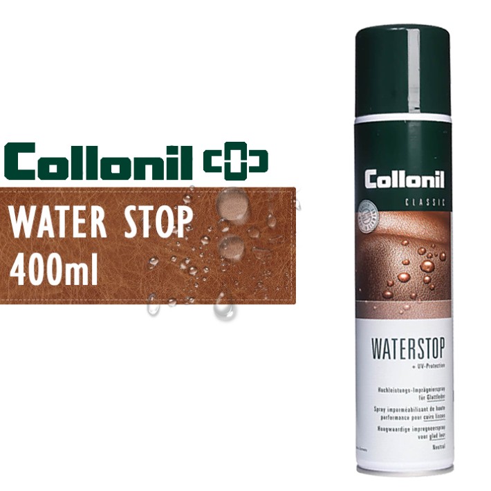 Collonil waterstop コロニルウォーターストップスプレー 400ml防水スプレー スムースレザー 起毛皮革 合皮 テキスタイル ハイテク素材 バッグ ウェア