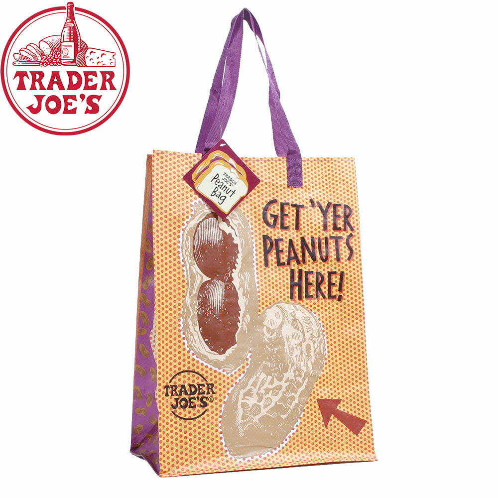 TRADER JOE'S トレーダージョーズ BAG ピーナッツバッグ Peanut Bagエコ バッグ 高級スーパー アメリカ スーパーマーケット オリジナルママバッグ トートバッグ 海外セレブ 手提げ 買い物袋 ショッパー ショッピング 落花生 ピーナッツのサムネイル