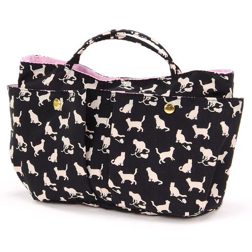 【バッグインバッグ】【小さめ】バックインバック 猫 シルエットキャット