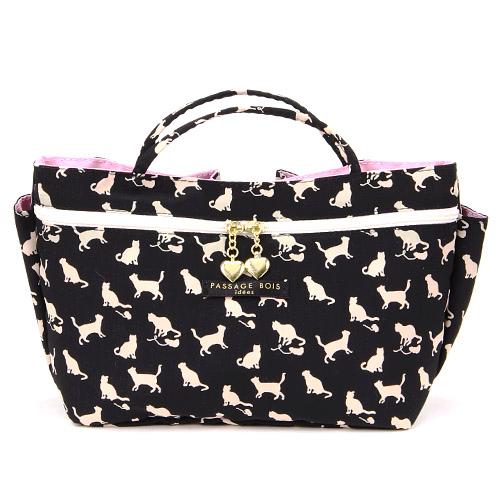 【バッグインバッグ】【小さめ】バックインバック 猫 シルエットキャット