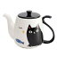 【ティーポット】【陶器】ティーポット 猫3兄弟しっぽ 黒