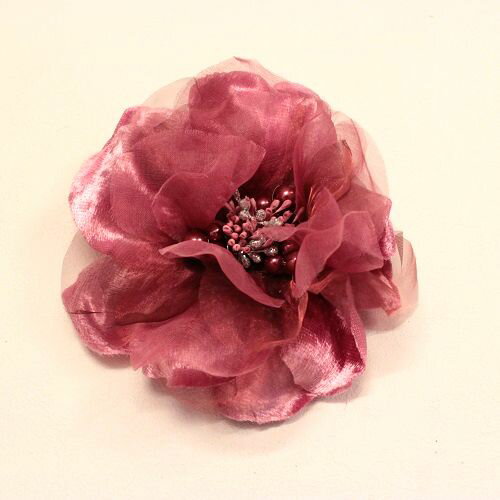 【コサージュ】【パール】コサージュ ワインレッド フラワー ギフト プレゼント