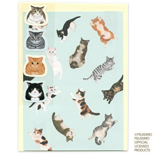 【一筆箋】【便箋】レターセット 猫部 フェリシモ ミニレター ブルー