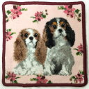 【メール便送料無料】【ハンカチタオル】【ギフト】タオルハンカチ Enjeau(アーンジョー) Flower×Dog キャバリア ハンカチ シェニール織 ハンカチタオル