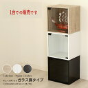 ユニットボックス キューブ 収納ボックス 組み合わせボックス 木製 『キューブボックス【ガラス扉タイプ】』 【送料:北海道1500円・沖縄・離島は別途運賃かかります】