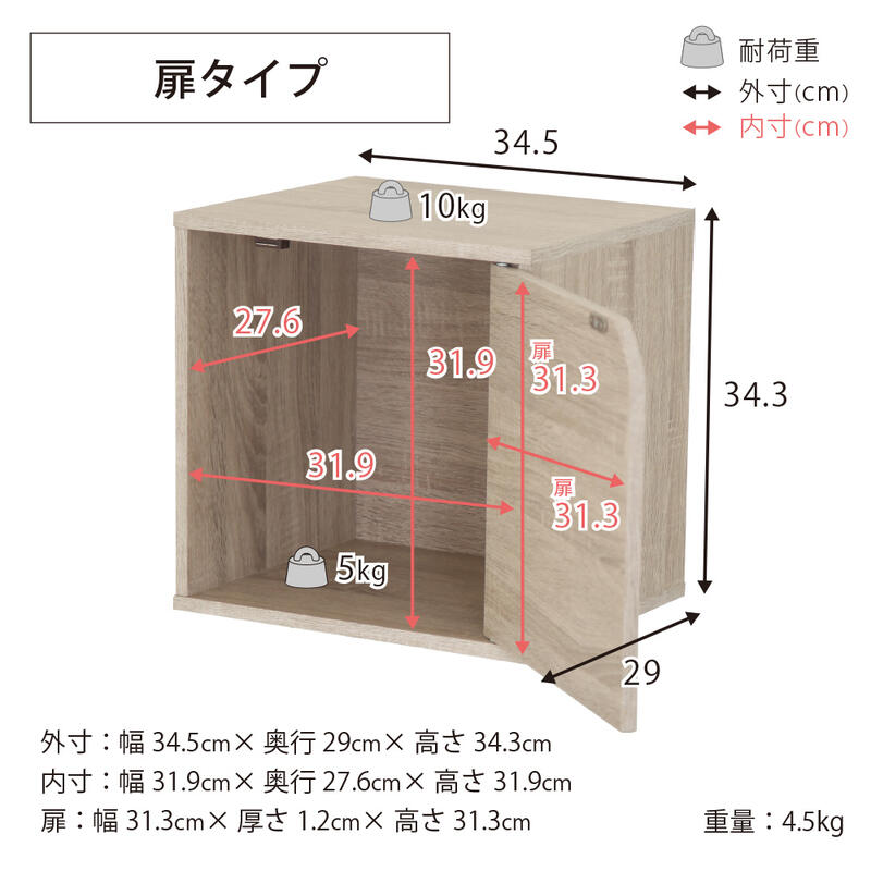ユニットボックス キューブ 収納ボックス 組み合わせボックス 木製 『キューブボックス【木製扉タイプ】』 【送料:北海道1500円・沖縄・離島は別途運賃かかります】
