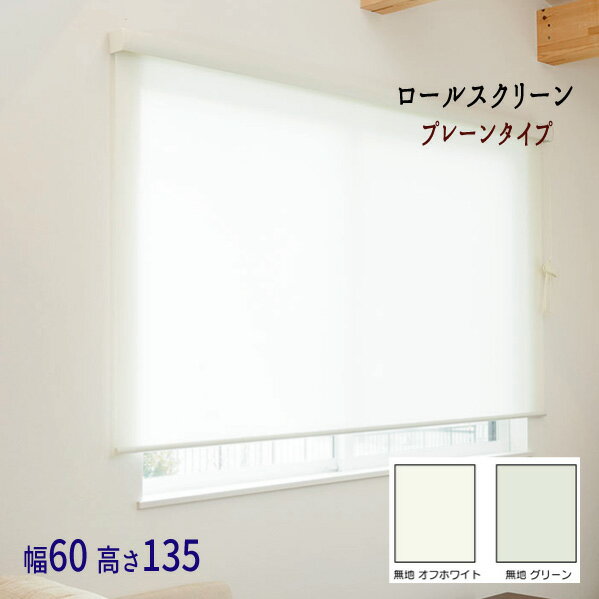 『ロールスクリーン《エクシヴ》 ■プレーン（無地）タイプ■【幅60・高さ135】』 【送料無料】※代引き手..