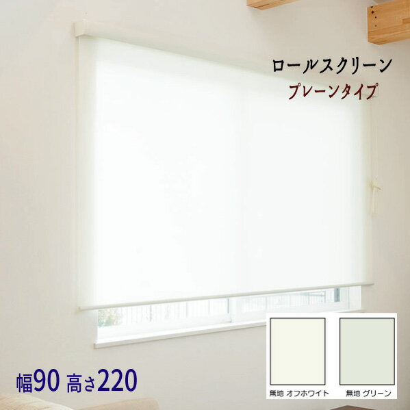 『ロールスクリーン《エクシヴ》 ■プレーン（無地）タイプ■【幅90・高さ220】』 【送料無料】※代引き手..