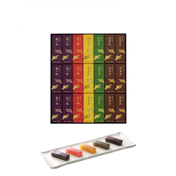 鶴屋八幡　一口羊羹21本入（夜の梅6本、明の春3本、抹茶羊羹3本、栗羊羹3本、黒羊羹6本）　プレゼント　ギフト