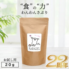 【お試し】＼腸活開始／ わんわんさぷり20g 犬用 腸内環境 サプリメント ドッグフード サンプル シニア犬 老犬 小粒 ドライ 無添加 無着色 軟便 痒み おやつ お腹 ポイント消化 漢方 お薬に頼らない、食を力に。