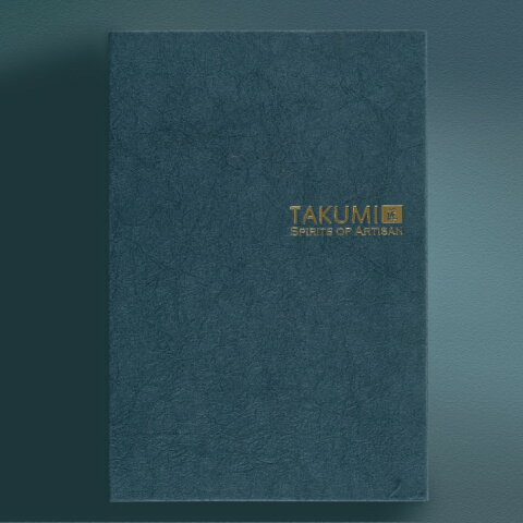 TAKUMI ゴールド A5 和紙ノートブック　紺