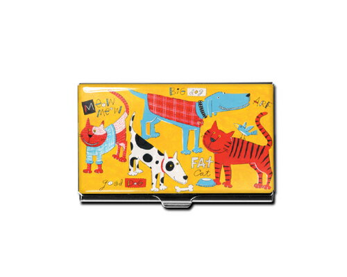 【ACME】アウトレット 表面樹脂なし 裏面へこみあり「CATS & DOGS」ビジネス・カードケース