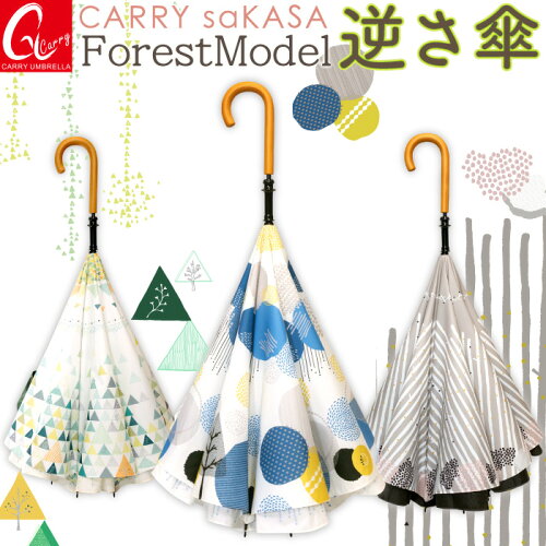 太陽と雨と風の癒しの森 両面デザインの晴雨兼用 逆さ傘 Forest Model...