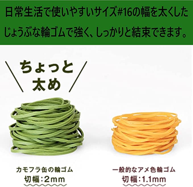 【法人・個人事業主様限定】オーバンド カモフラ缶 30g #16 カーキ (緑) | 輪ゴム ゴム バンド ゴムバンド ワゴム わごむ カラー 緑 グリーン カモフラ 缶 文房具 事務用品 太め 強力 オフィス アウトドア 荷造り 雑貨 便利グッズ 缶ケース 小物入れ ふた付き 蓋つき 蓋付き inter-japan-10072499 インターショップ サンプル画像2