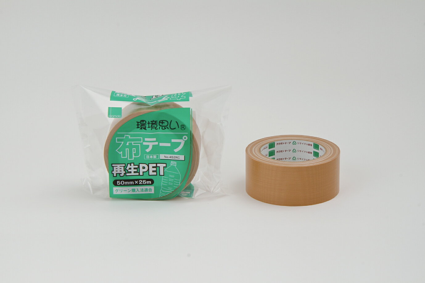 布テープ再生PET ＃452RC クリーム 50mm巾×25M 30巻入り | テープ 粘着テープ 布 ガムテープ 梱包テープ 梱包用テープ 梱包用 固定テープ...