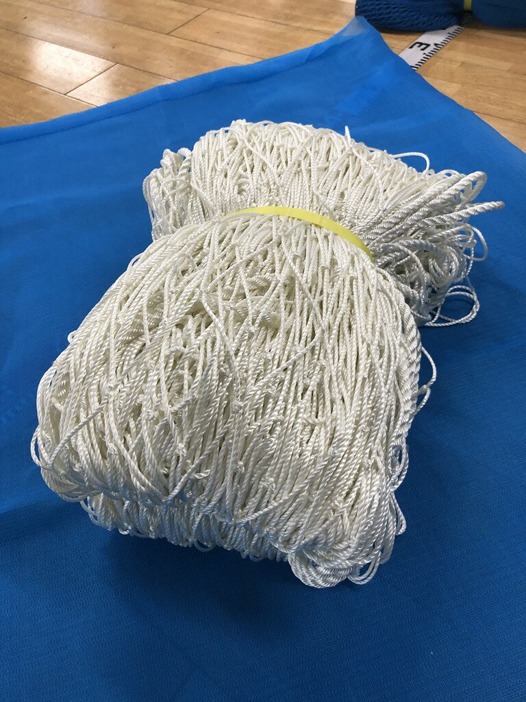 エステル安全ネット 5m x 10m 白 | 安全ネット 安全 ネット 網 あみ 落下防止 墜落防止 安全用品 保安用品 安全グッズ 保安グッズ 建築 建設 作業 工事 現場 作業現場 建設現場 工事現場 工事用品 高所作業 便利グッズ 作業用品