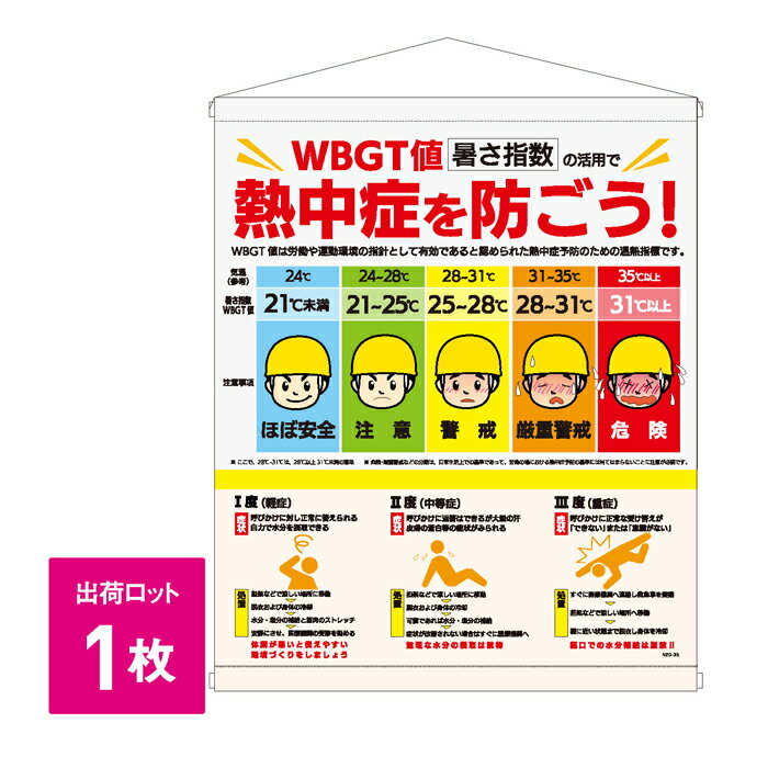 【法人・個人事業主様限定】昭和商会 WBGT分布標識 N20-35 | 熱中症対策 熱中症対策グッズ 熱中症予防 暑さ対策 夏用 夏 標識 注意喚起 現場 作業 工事 工事現場 作業用品 工事用品 建築工事 土木工事 建設現場 業務用 会社