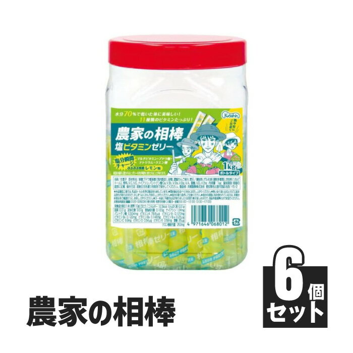 農家の相棒 レモン味 6ボトルセット aibo005-1 塩分補給 ゼリー 塩味 お菓子 熱中症対策 熱中症 スポーツ 塩分 補給 暑さ対策 猛暑対策 ビタミン 工事現場 ビタミンゼリー 大容量 個包装 マルチビタミン 部活 農作業 健