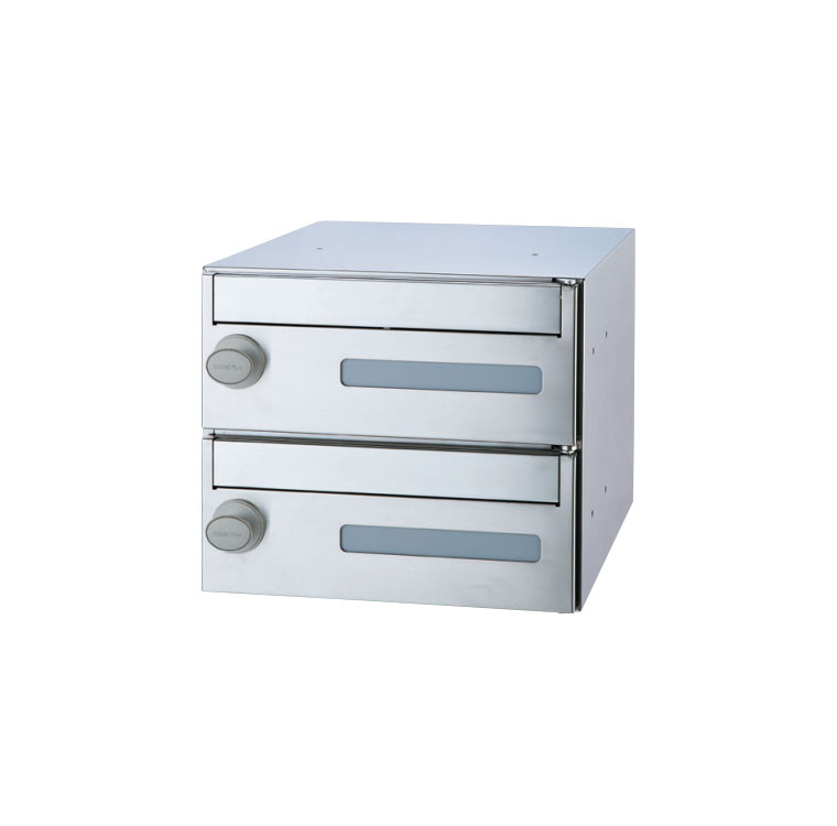 SMP-19R-2FF ステンポスト | ステンレスポスト ポスト 郵便 郵便受け 郵便ポスト 壁付け 壁掛け マンション アパート 集合住宅 集合ポスト ステンレス ステンレス製 郵便受け箱 メールボックス 壁付けポスト 鍵付き 埋め込み 鍵 南京錠 ラッチロック錠 屋内 室内 リフォーム