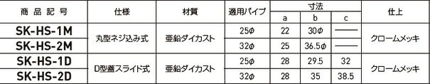 SK-HS-1M　ハンガーパイプ・ブラケット