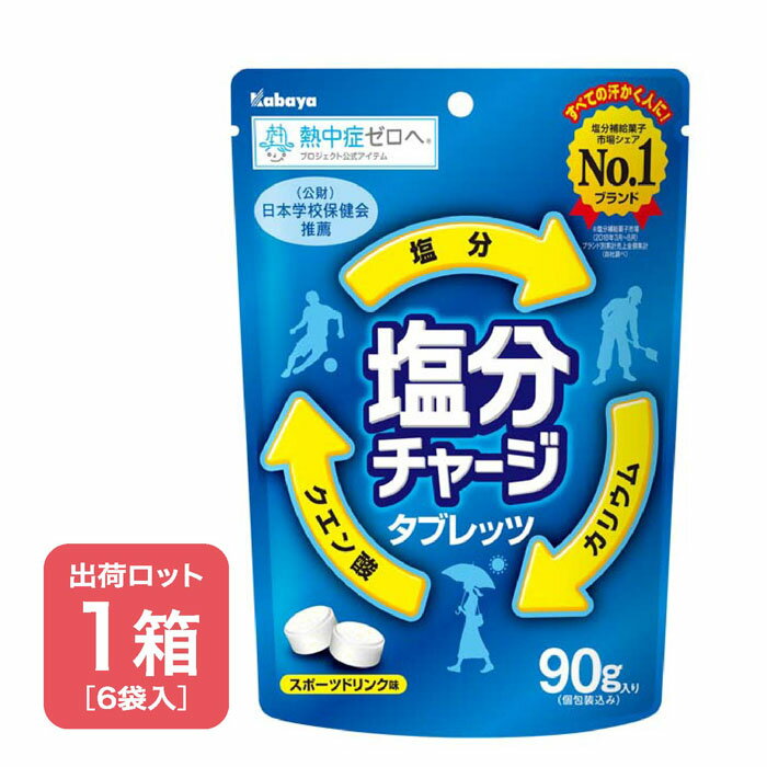 【代引き不可】【法人・個人事業主様限定】N18-60 塩分チャージタブレッツ(90g30粒) 6袋セット(1000451) | タブレット 塩タブレット 熱中症 対策 タブレット 塩分 熱中症対策 熱中症対策グッズ 建設業 塩分補給 塩分チャージ 熱中対策