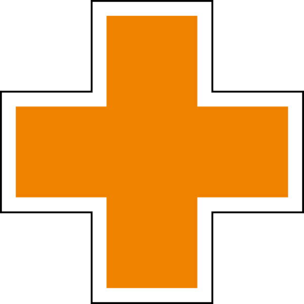 371-13 オレンジ十字ステッカー(4.0)