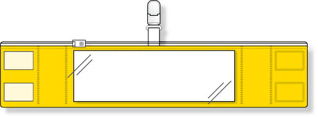 848-56 ファスナー付腕章（クリップタイプ） 黄 | 腕章 差し込み式 差し込み腕章 差し込み マジックテ..