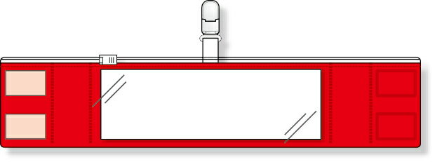 848-58 ファスナー付腕章（クリップタイプ） 赤 | 腕章 差し込み式 差し込み腕章 差し込み マジックテープ付き 目印 …