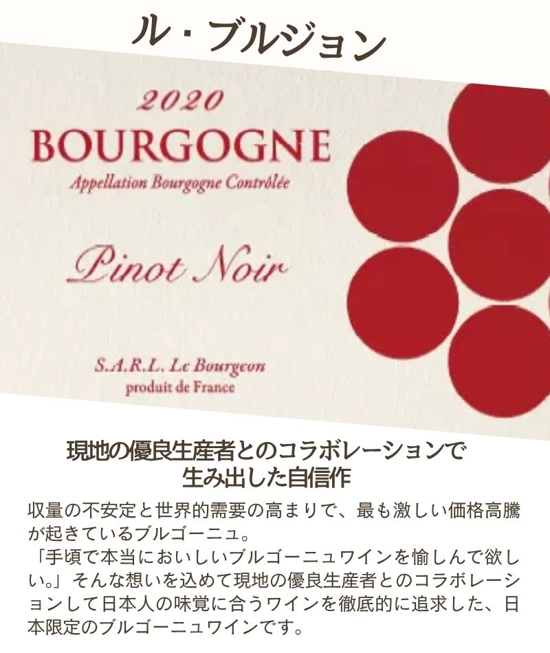 ブルゴーニュ・ピノ・ノワール ル・ブルジョン 赤 ワイン フランス wine ハロウィン inter-mic-10001701 ワイン・日本酒の神田商店 サンプル画像2