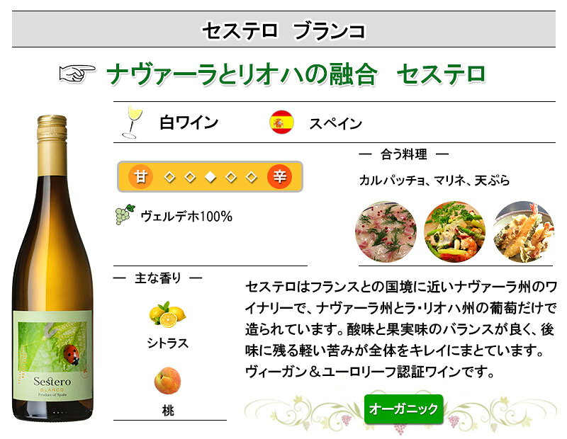 セステロ ブランコ オーガニック 白 ワイン ヴィーガン 辛口 スペイン ヴェルデホ inter-mic-10001496 ワイン・日本酒の神田商店 サンプル画像2