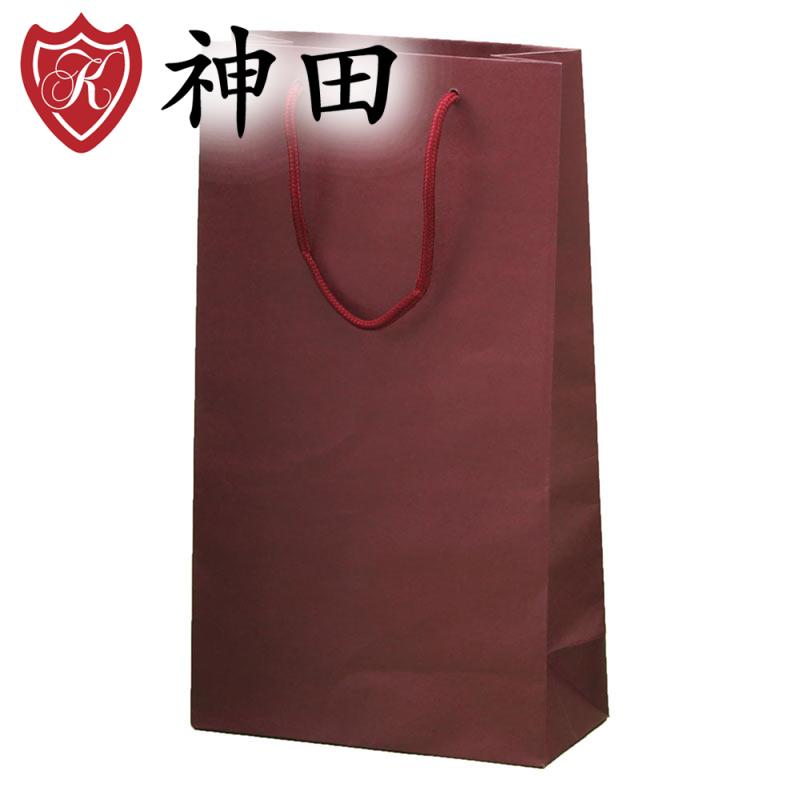ワインバック 2本用 底パット付き ワイン色 手提げ袋 紙袋 ワイン用 210×100×380mm お歳暮