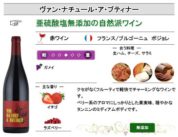 ヴァン・ナチュール・ア・ブティナー 酸化防止剤無添加 フランス ボジョレー 赤 ワイン お中元