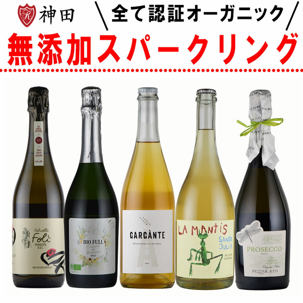 スパークリングワイン 酸化防止剤 無添加 ナチュラルワイン 5本セット 送料無料 750mlx5本 バレンタイン スパークリング ワイン