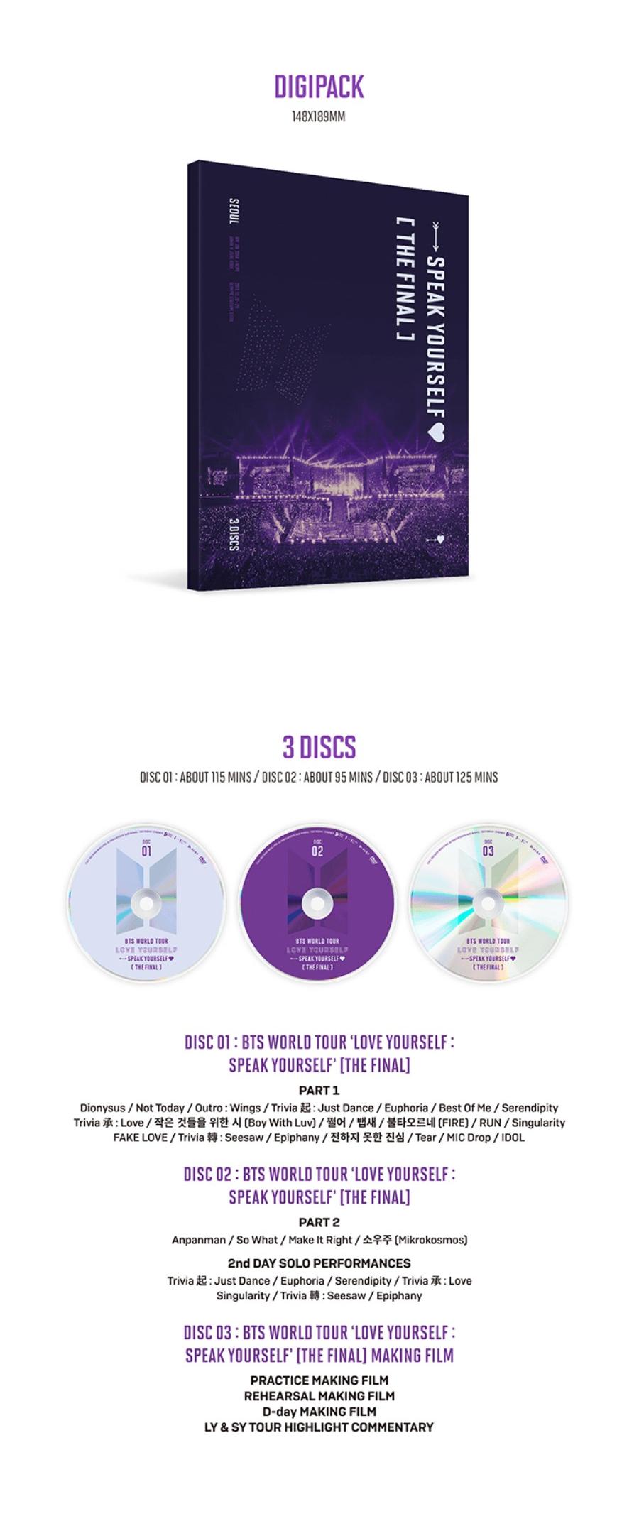 BTS WORLD TOUR ��LOVE YOURSELF : SPEAK YOURSELF�� [THE FINAL] DVD ���ɥĥ��� �Х󥿥� ���ƾ�ǯ�� �������å� �ڹ��� �ڹ�ľ��