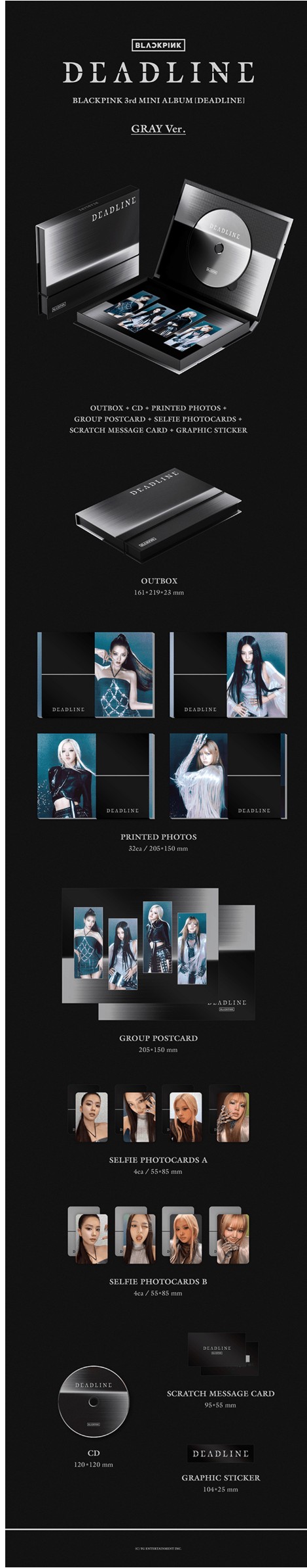 ★WITHMUU特典★ BLACKPINK - 3rd MINI ALBUM 「DEADLINE」 (GRAY Ver.) ブラックピ...
