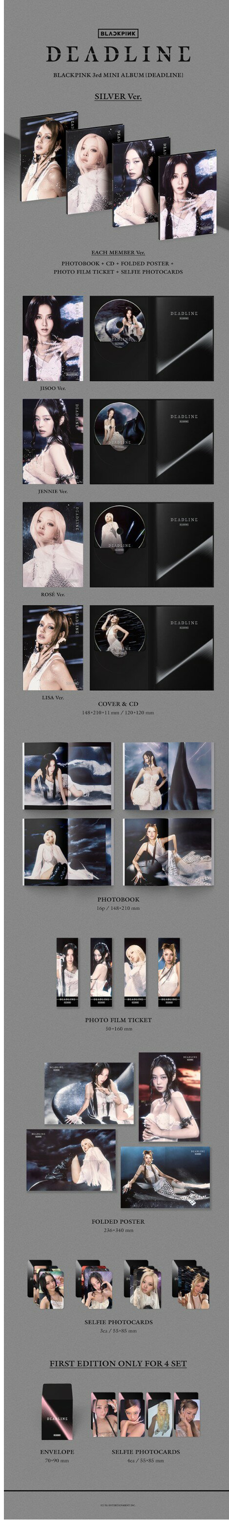 ★02月27日以後入荷★WITHMUU特典★ BLACKPINK - 3rd MINI ALBUM 「DEADLINE」 (SILVER Ver.) ブラックピンク ジス ジェニー ロゼ リサ ブルピン KPOP 韓国盤 送料無料