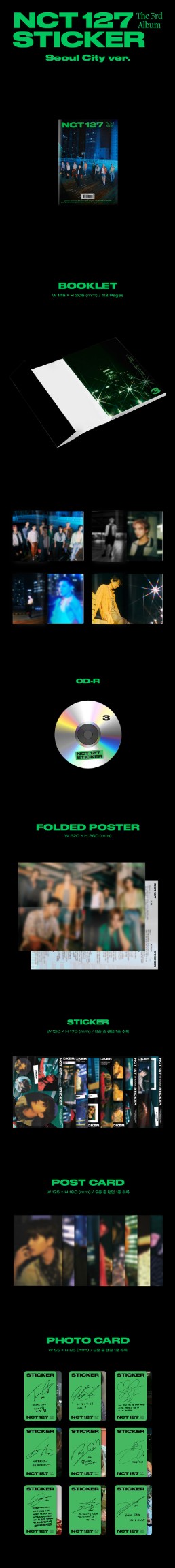 NCT 127 - Vol.3 「Sticker」 Seoul City Ver. エヌシーティー・イチニナナ イリチル シズニ SMエンターテインメント KPOP 韓国盤 送料無料