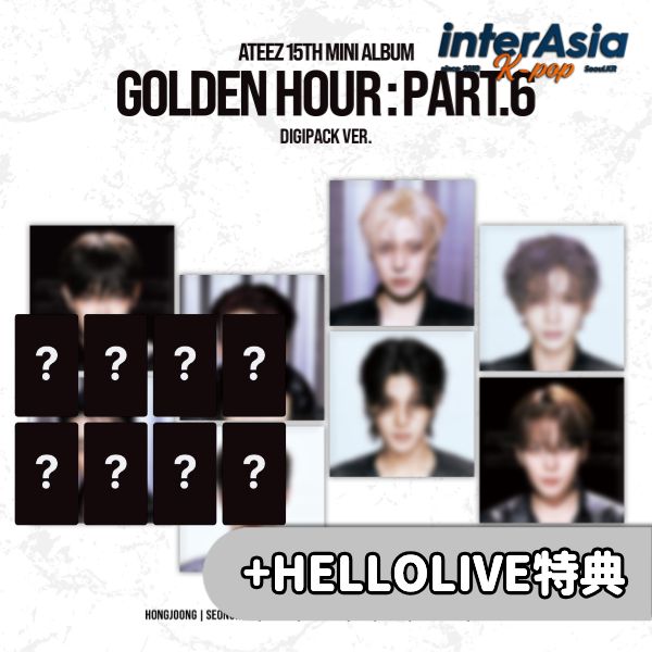 ★11月13日以後入荷★HELLOLIVE特典★ ATEEZ - 15TH MINI ALBUM [GOLDEN HOUR : Part.6] DIGIPACK VER.) エイティーズ ホンジュン ソンファ ユンホ ヨサン サン ミンギ ウヨン ジョンホ KQエンターテイメント kpop 韓国盤 送料無料